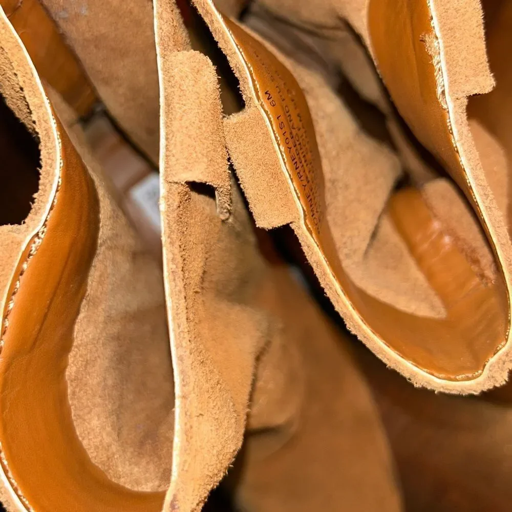 Steve Madden Pull Slip on Brown/Tan Suede Leather Mid-Ankle Boots(Size 6M)